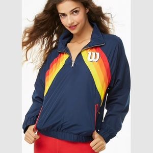 Wilson Striped Logo Windbreaker
